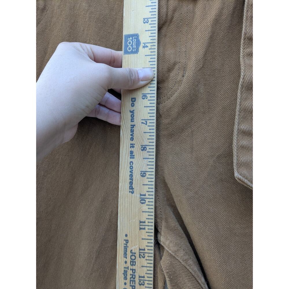 PacSun Women's Pants Utility Cargo Rustic Belted Brown Denim Size 28 - Picture 7 of 14